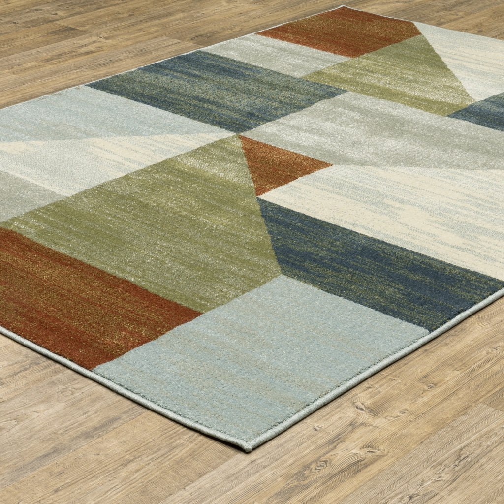 Oriental Weavers Branson BR11A Multicolor Rectangle Indoor Area Rug - Elegant Modern Rug with Geometric Design-