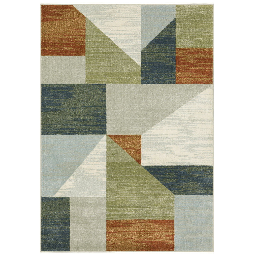 Oriental Weavers Branson BR11A Multicolor Rectangle Indoor Area Rug - Elegant Modern Rug with Geometric Design-