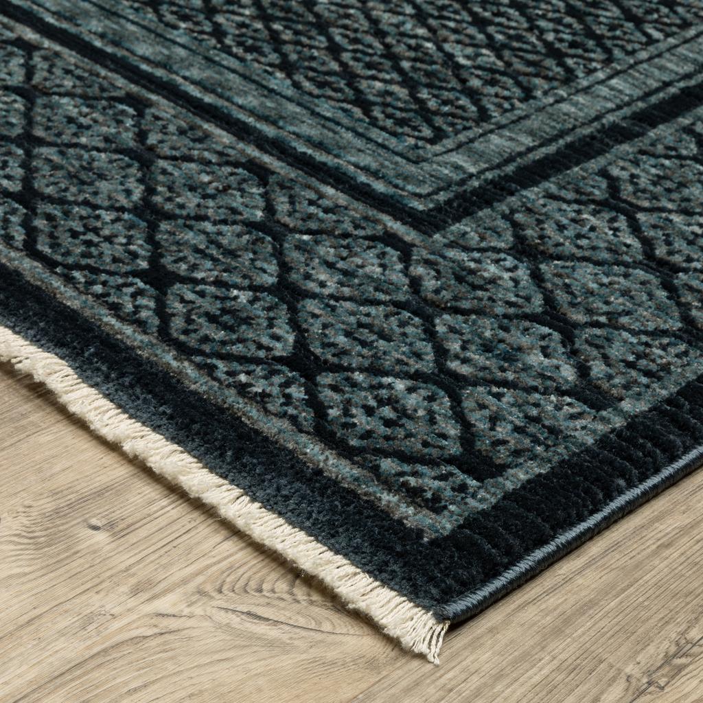 Oriental Weavers Capella CAP01 Blue Rectangle Indoor Runner Medallion Pattern-