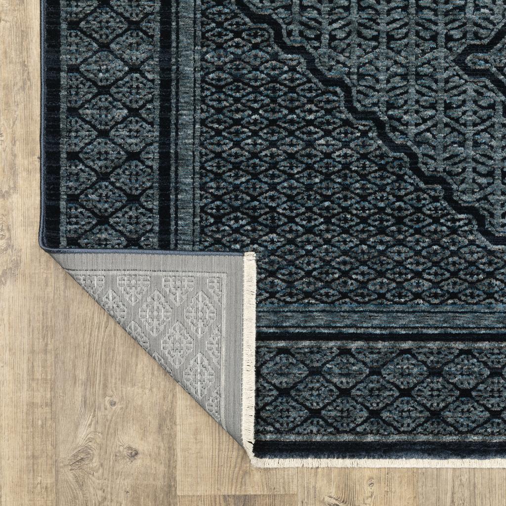 Oriental Weavers Capella CAP01 Blue Rectangle Indoor Runner Medallion Pattern-