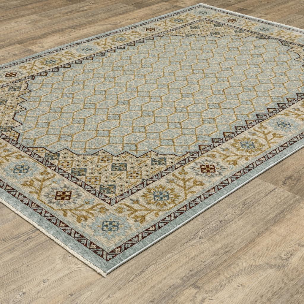 Oriental Weavers Capella CAP02 Blue Rectangle Indoor Area Rug Oriental Pattern-