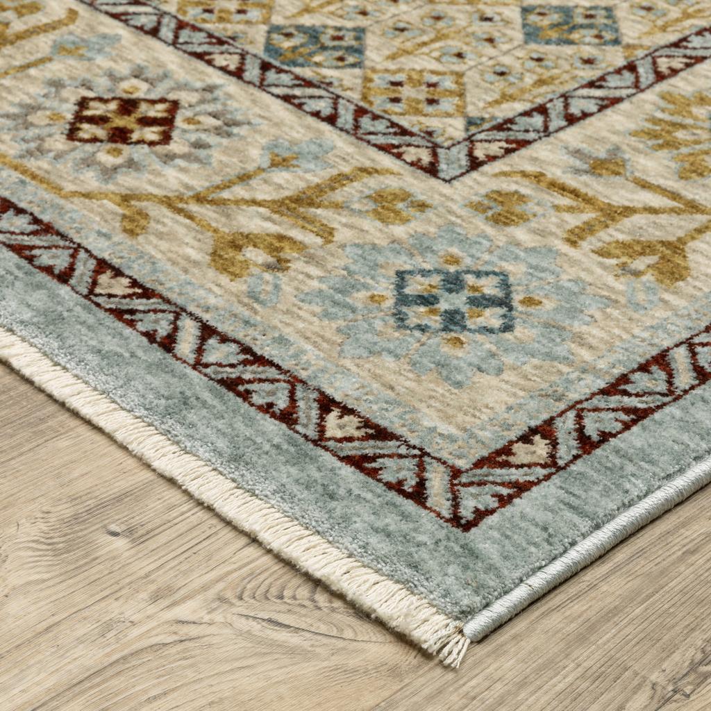 Oriental Weavers Capella CAP02 Blue Rectangle Indoor Area Rug Oriental Pattern-