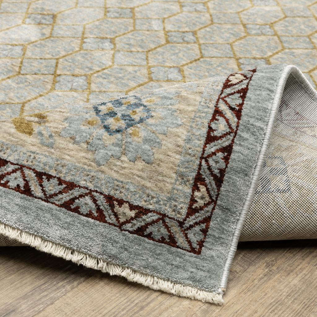 Oriental Weavers Capella CAP02 Blue Rectangle Indoor Runner Oriental Pattern-