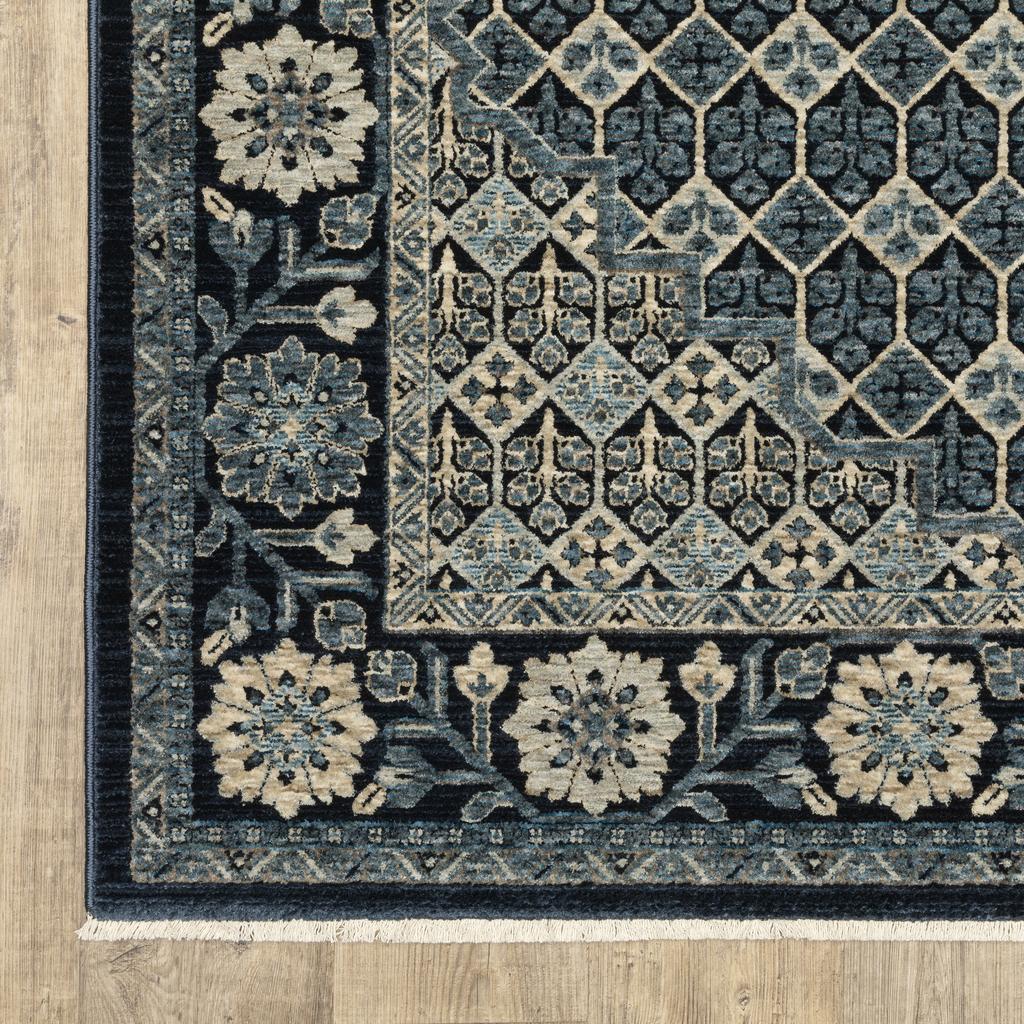 Oriental Weavers Capella CAP03 Blue Rectangle Indoor Runner Oriental Pattern-