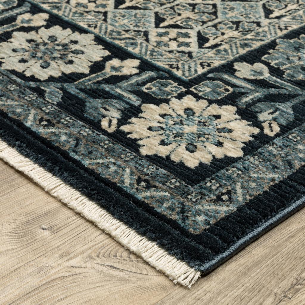Oriental Weavers Capella CAP03 Blue Rectangle Indoor Runner Oriental Pattern-