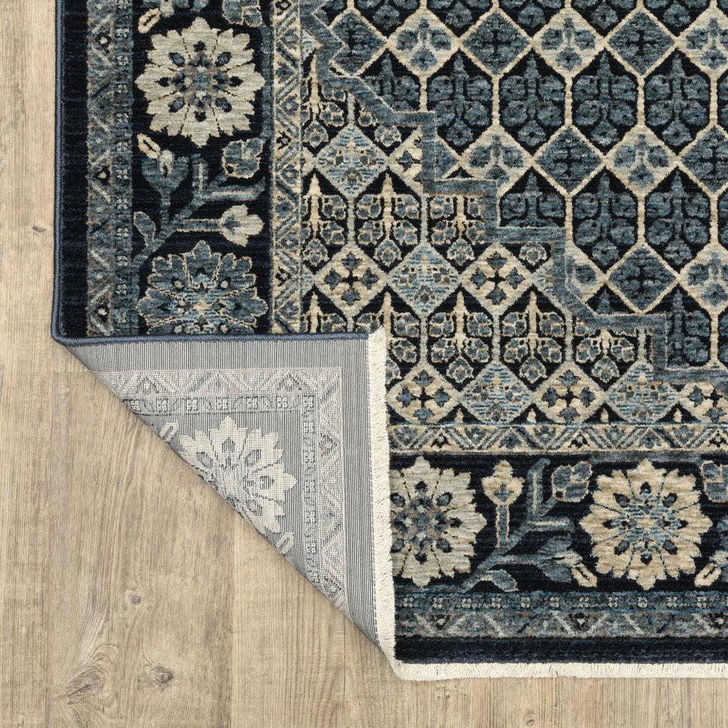 Oriental Weavers Capella CAP03 Blue Rectangle Indoor Runner Oriental Pattern-