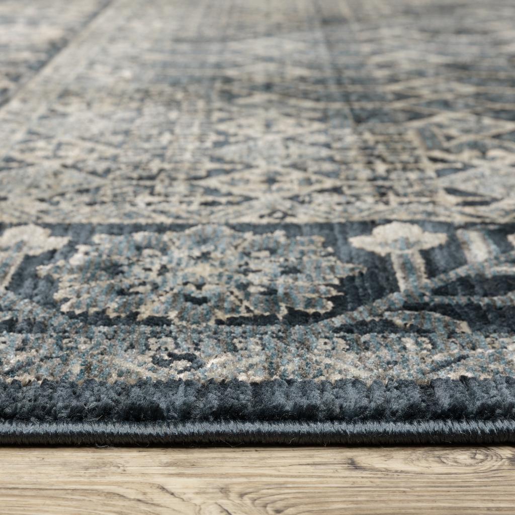 Oriental Weavers Capella CAP03 Blue Rectangle Indoor Runner Oriental Pattern-