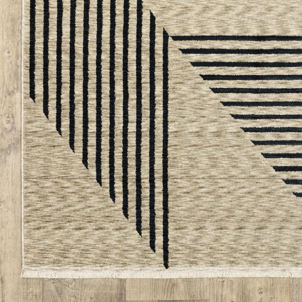 Oriental Weavers Capella CAP04 Beige Rectangle Indoor Runner Geometric Pattern-