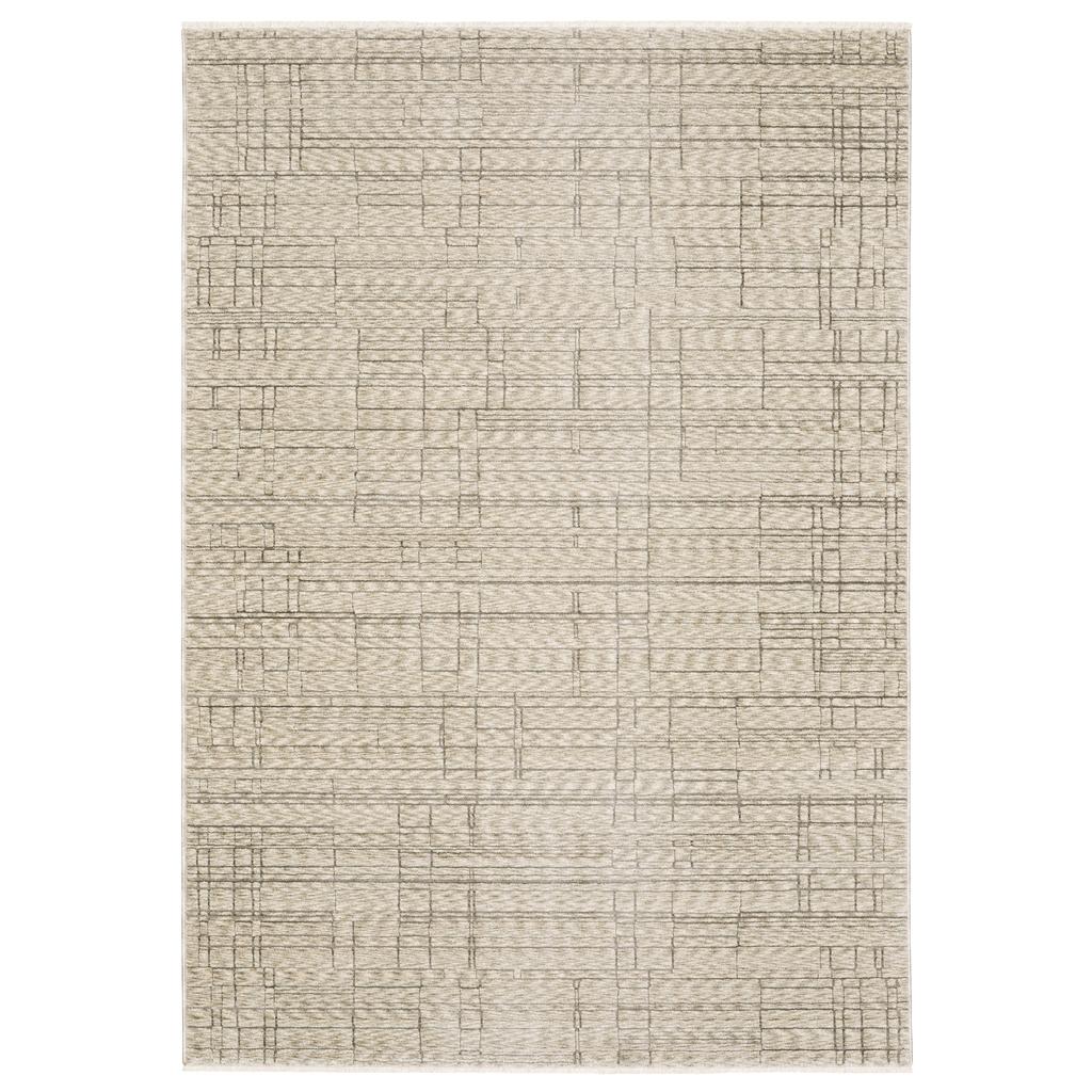 Oriental Weavers Capella CAP07 Beige Rectangle Indoor Area Rug Geometric Pattern-