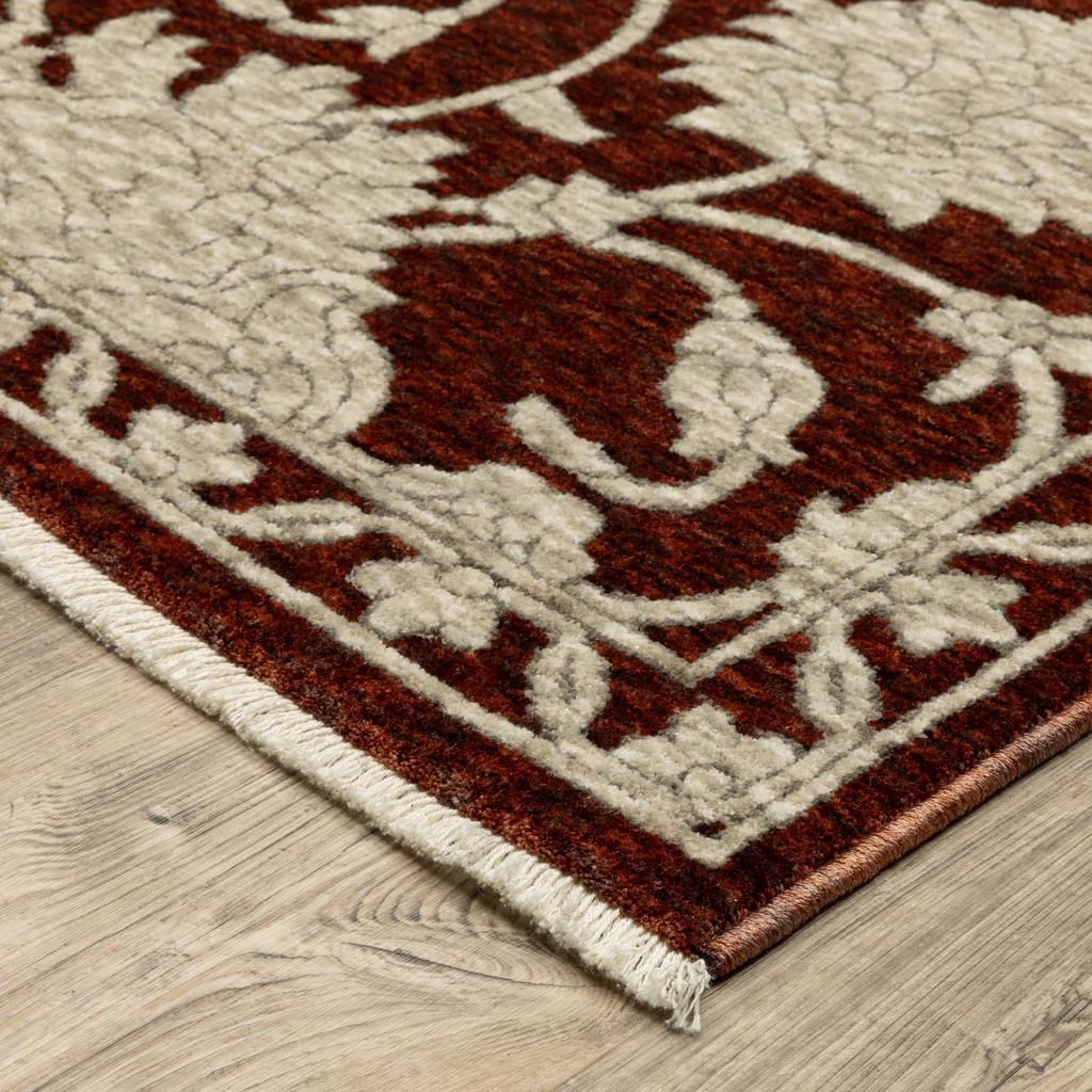 Oriental Weavers Capella CAP08 Red Rectangle Indoor Runner Floral Pattern-