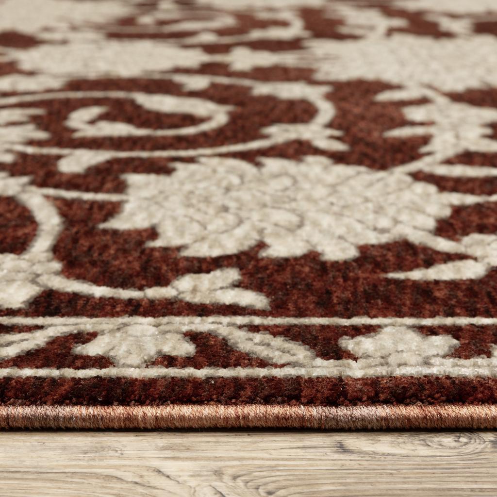 Oriental Weavers Capella CAP08 Red Rectangle Indoor Runner Floral Pattern-