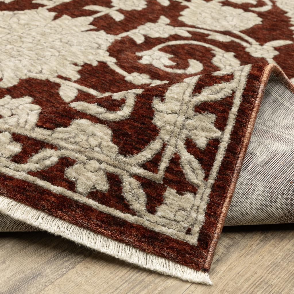 Oriental Weavers Capella CAP08 Red Rectangle Indoor Runner Floral Pattern-