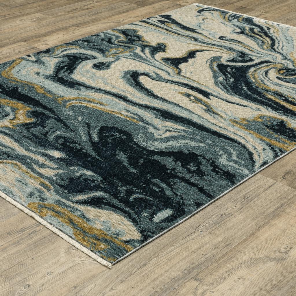 Oriental Weavers Capella CAP10 Blue Rectangle Indoor Area Rug Abstract Pattern-