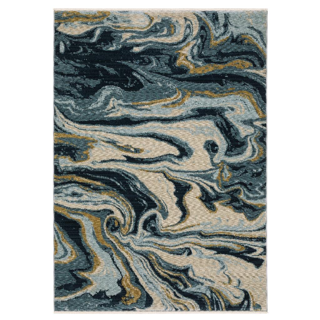 Oriental Weavers Capella CAP10 Blue Rectangle Indoor Area Rug Abstract Pattern-