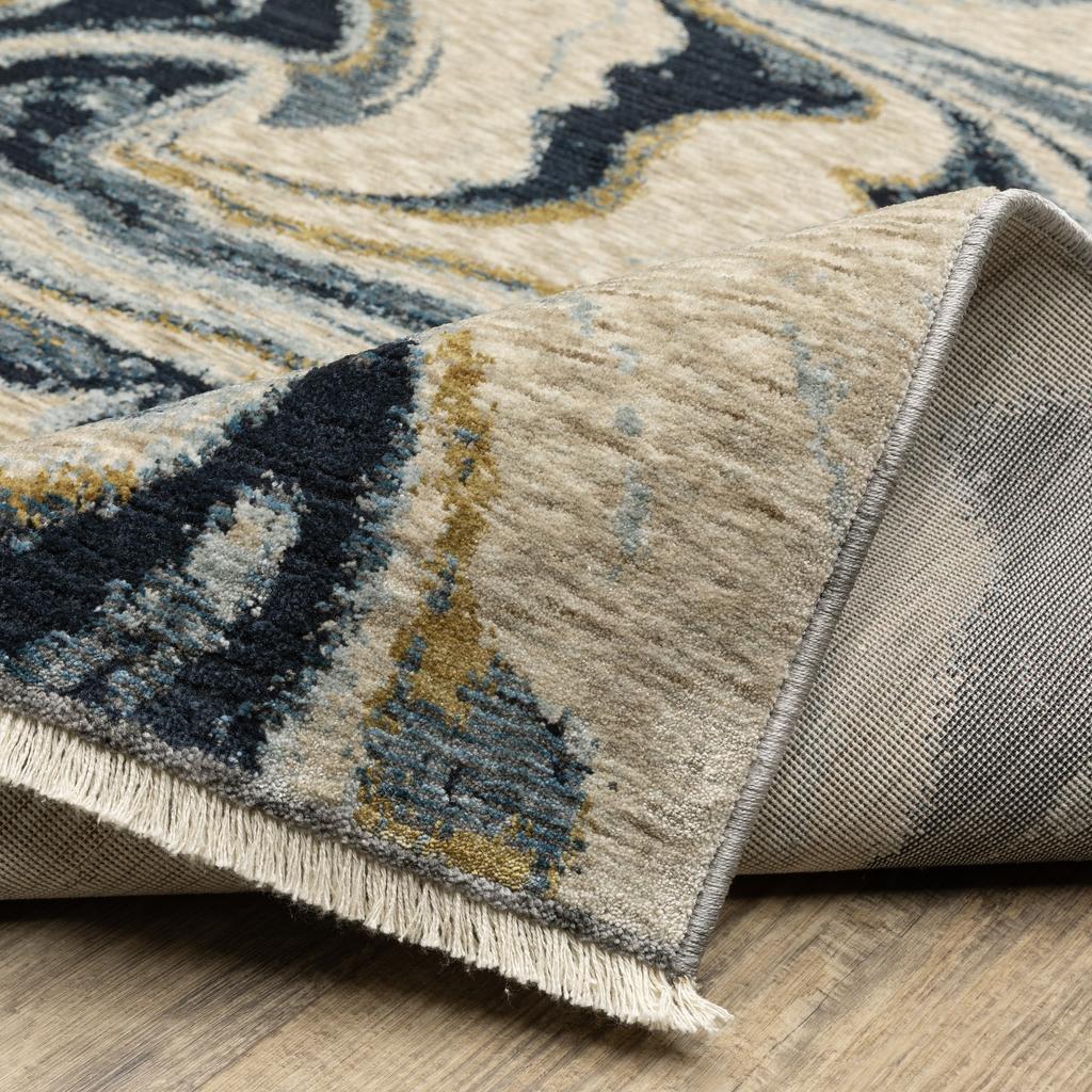 Oriental Weavers Capella CAP10 Blue Rectangle Indoor Runner Abstract Pattern-