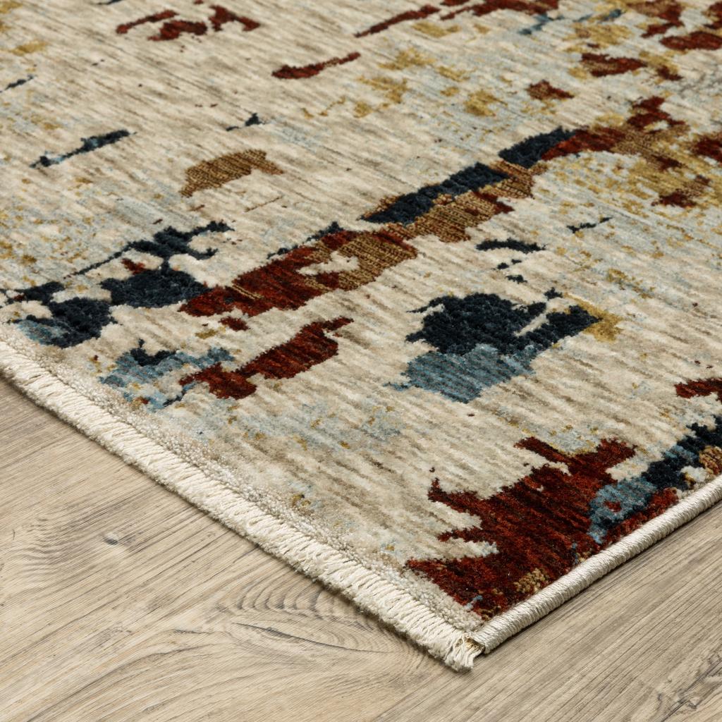 Oriental Weavers Capella CAP11 Beige Rectangle Indoor Area Rug Abstract Pattern-