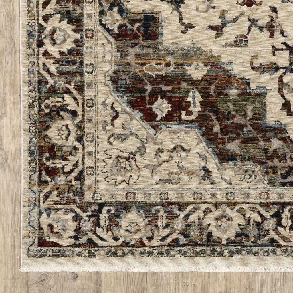 Oriental Weavers Capella CAP12 Beige Rectangle Indoor Runner Medallion Pattern-