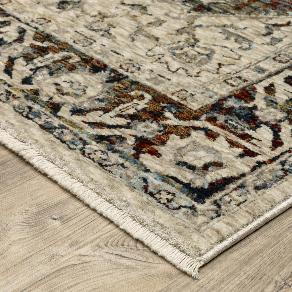 Oriental Weavers Capella CAP12 Beige Rectangle Indoor Runner Medallion Pattern-