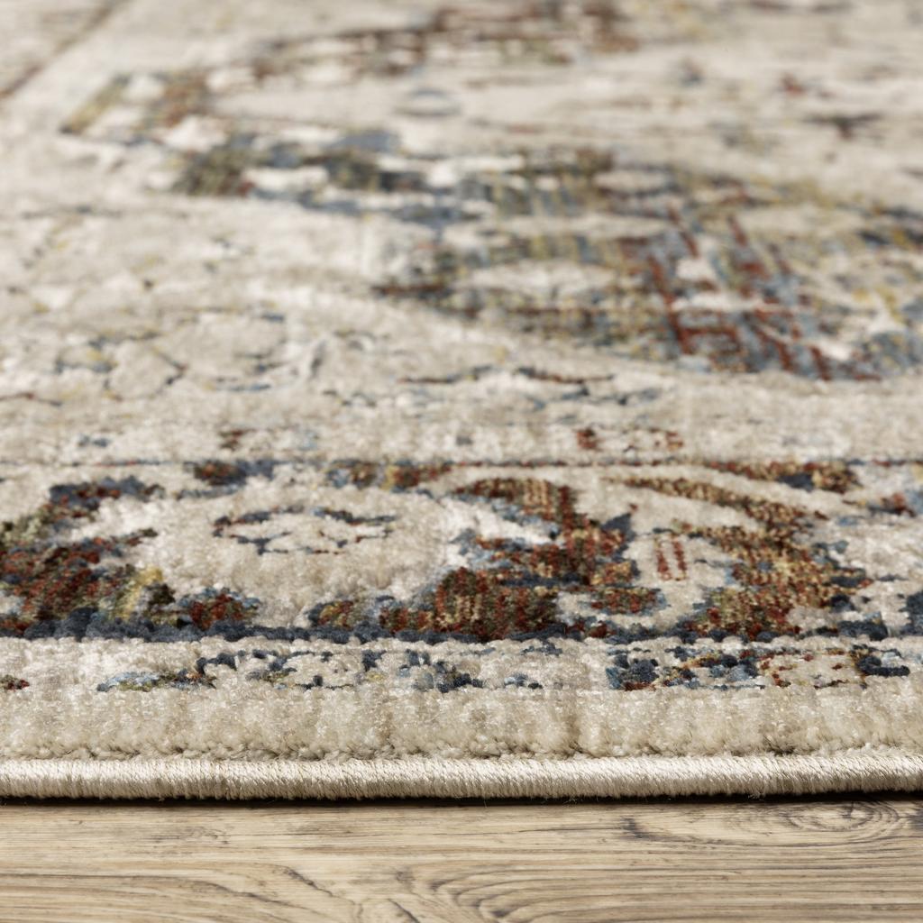 Oriental Weavers Capella CAP12 Beige Rectangle Indoor Runner Medallion Pattern-