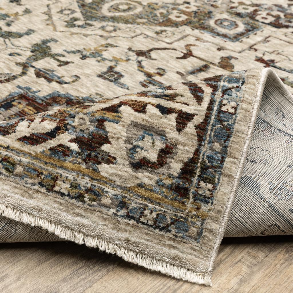 Oriental Weavers Capella CAP12 Beige Rectangle Indoor Runner Medallion Pattern-