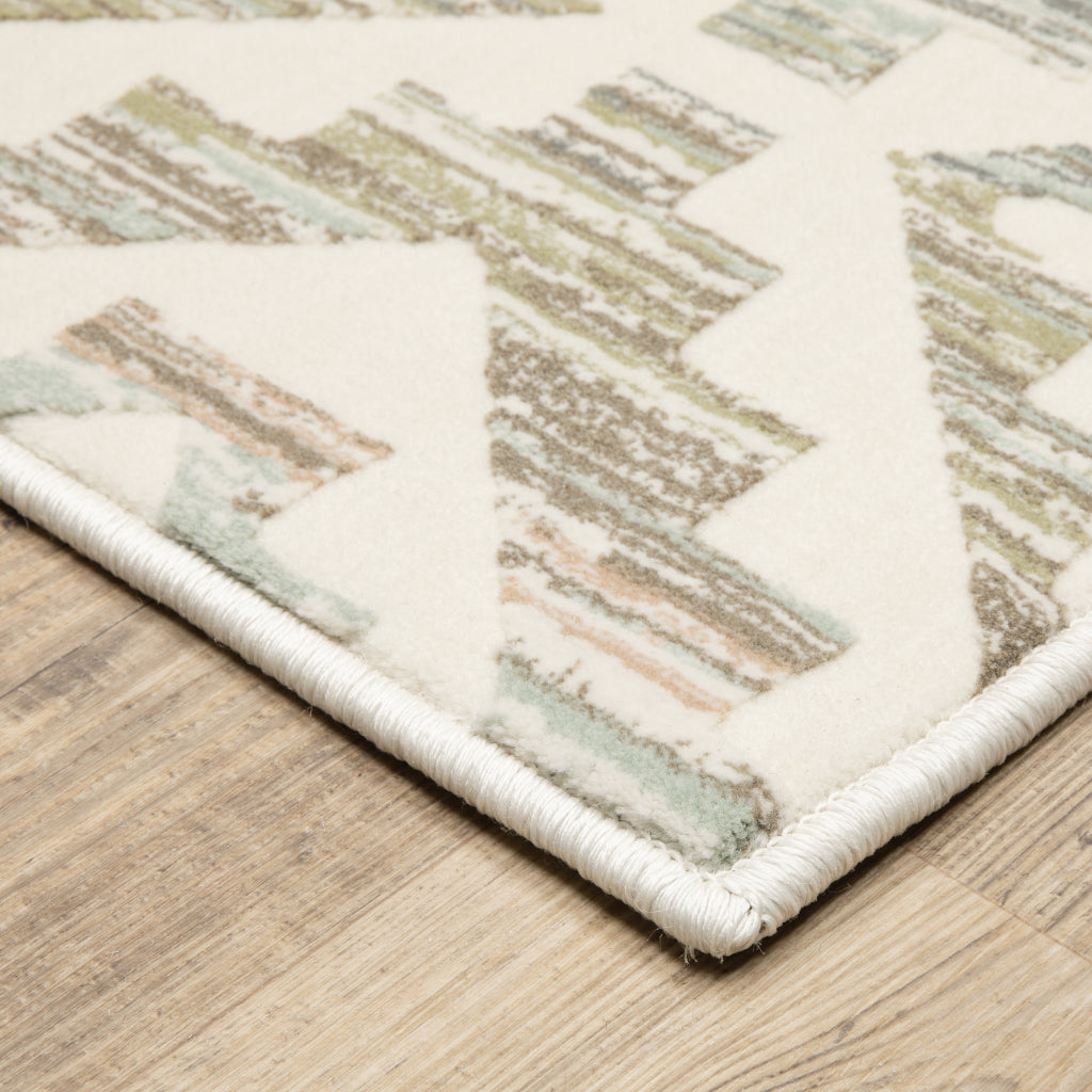 Oriental Weavers Capistrano 288Q1 Multicolor Rectangle Indoor Area Rug - Stain Resistant Low-High Pile Rug with Geometric Design-