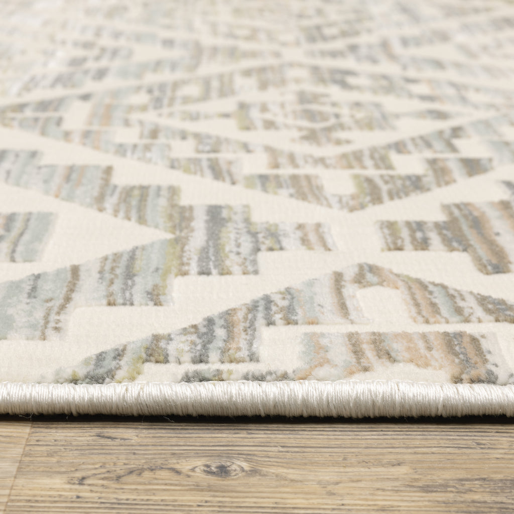 Oriental Weavers Capistrano 288Q1 Multicolor Rectangle Indoor Area Rug - Stain Resistant Low-High Pile Rug with Geometric Design-