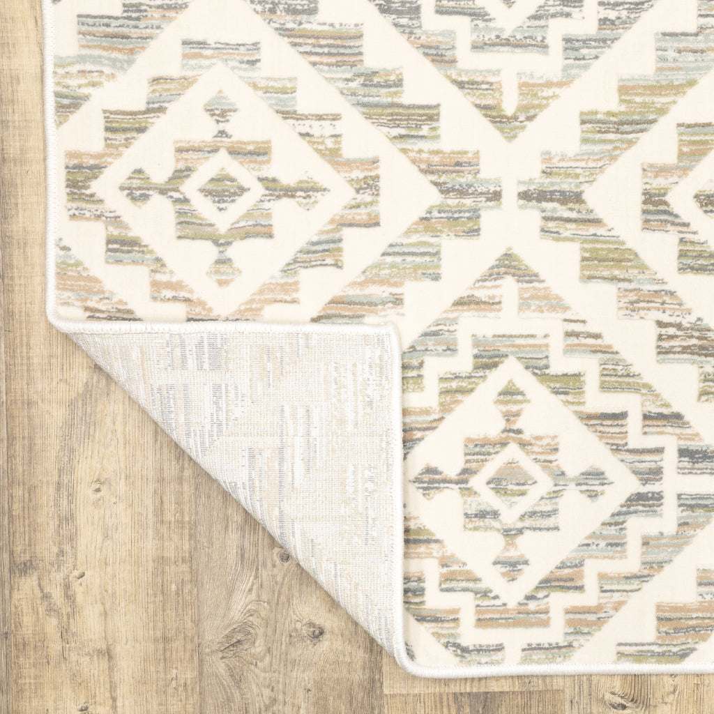 Oriental Weavers Capistrano 288Q1 Multicolor Rectangle Indoor Runner - Stain Resistant Low-High Pile Rug with Geometric Design-