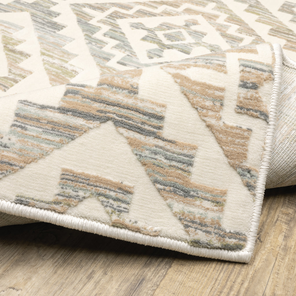 Oriental Weavers Capistrano 288Q1 Multicolor Rectangle Indoor Runner - Stain Resistant Low-High Pile Rug with Geometric Design-