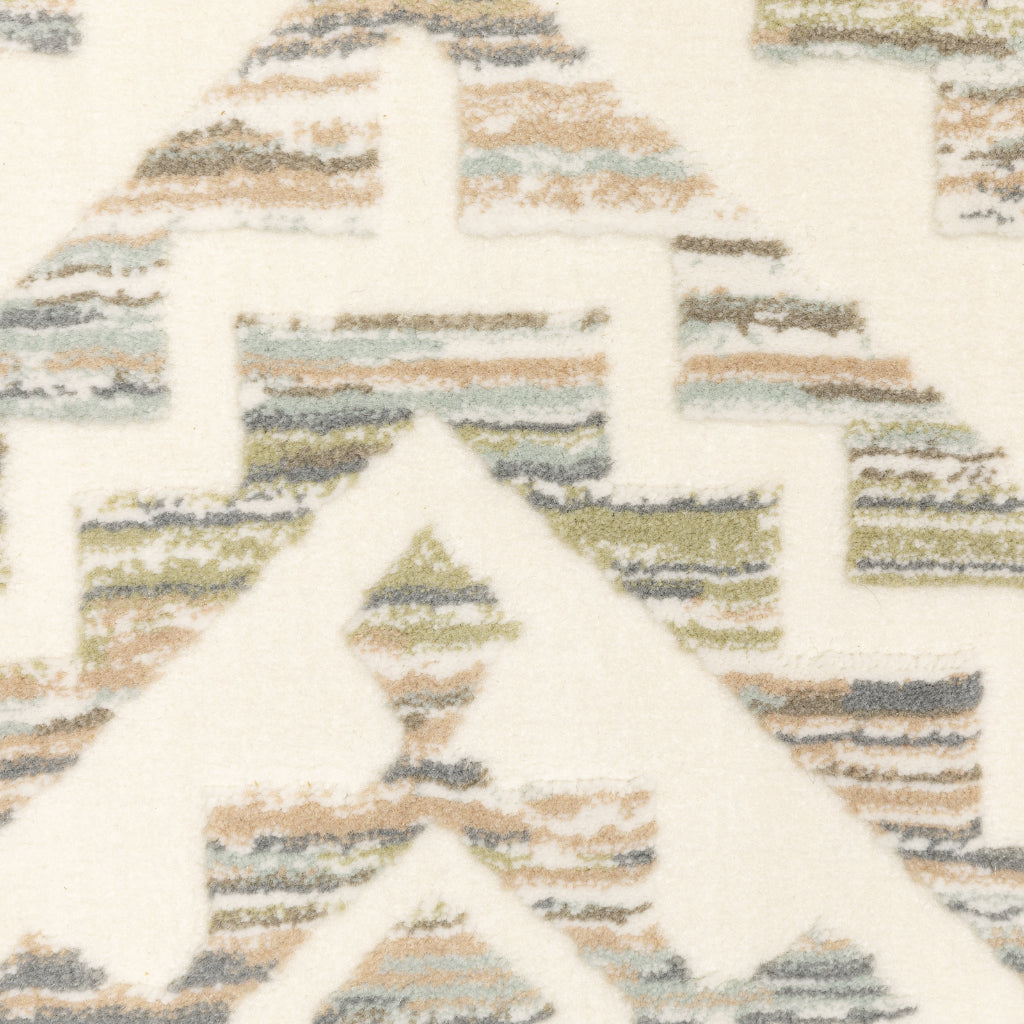 Oriental Weavers Capistrano 288Q1 Multicolor Rectangle Indoor Runner - Stain Resistant Low-High Pile Rug with Geometric Design-
