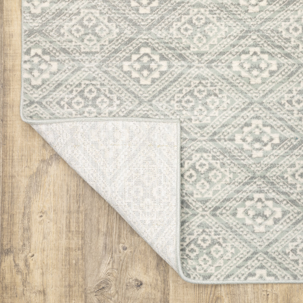 Oriental Weavers Capistrano 9894F Gray Rectangle Indoor Area Rug - Stain Resistant Low-High Pile Rug with Geometric Design-