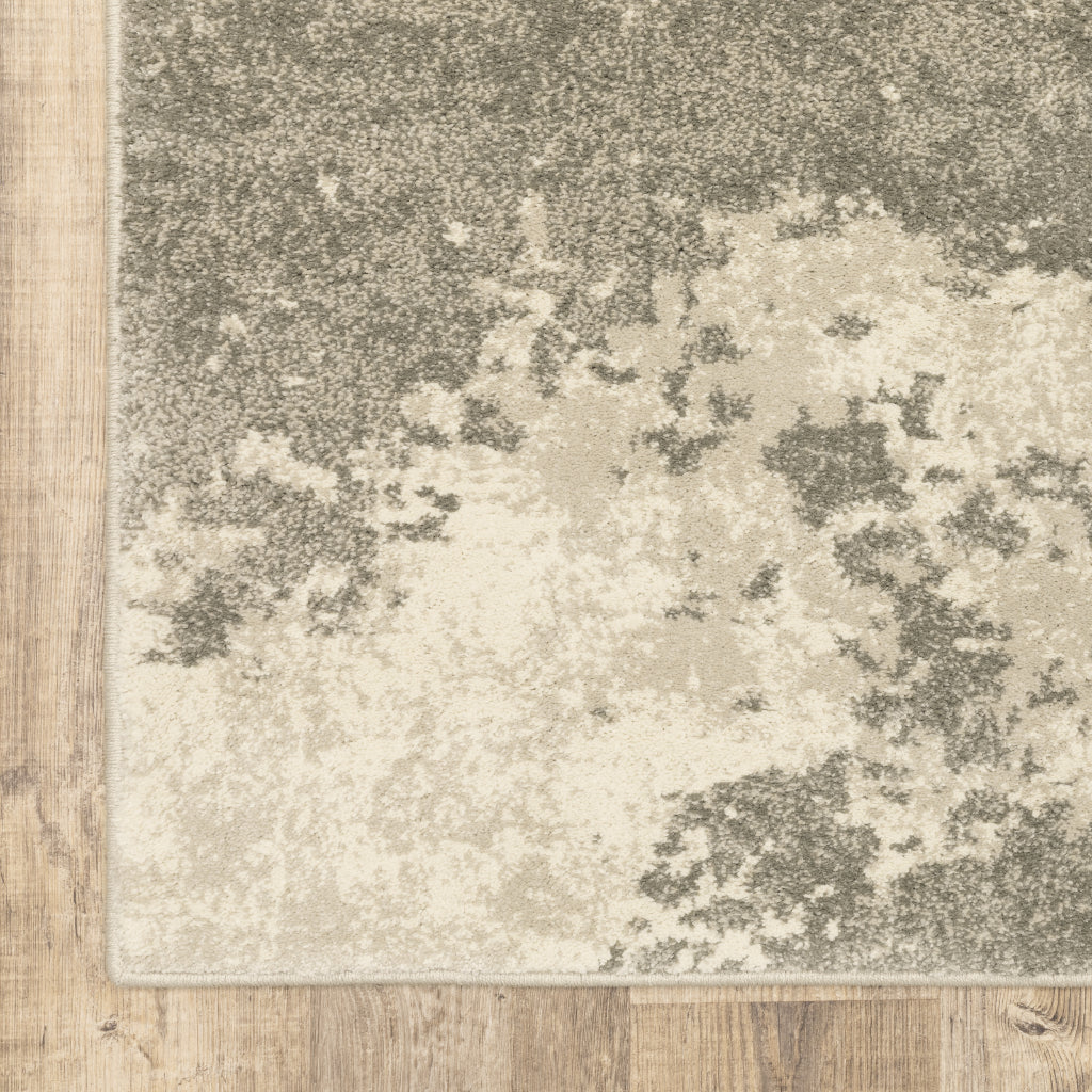 Oriental Weavers Carson 0734D Gray Rectangle Indoor Runner - Stain Resistant Abstract Rug-