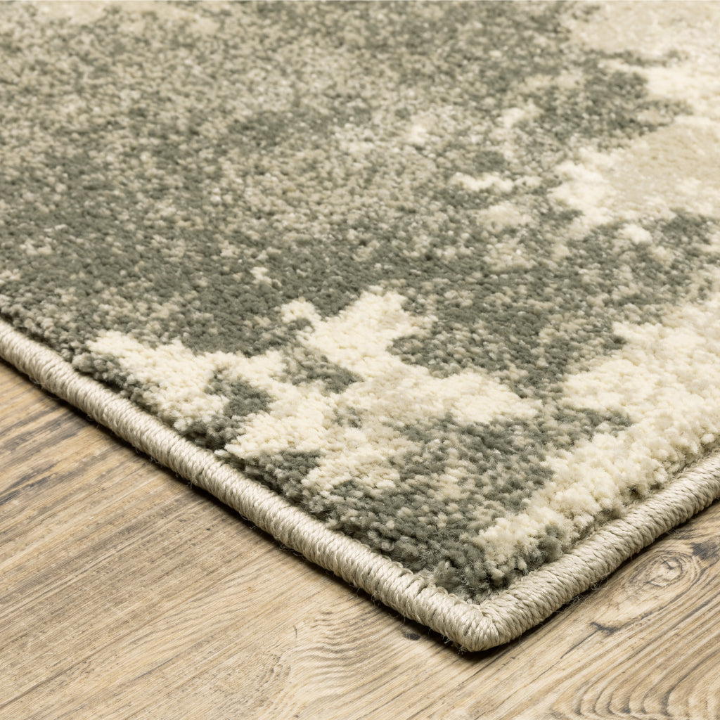 Oriental Weavers Carson 0734D Gray Rectangle Indoor Runner - Stain Resistant Abstract Rug-
