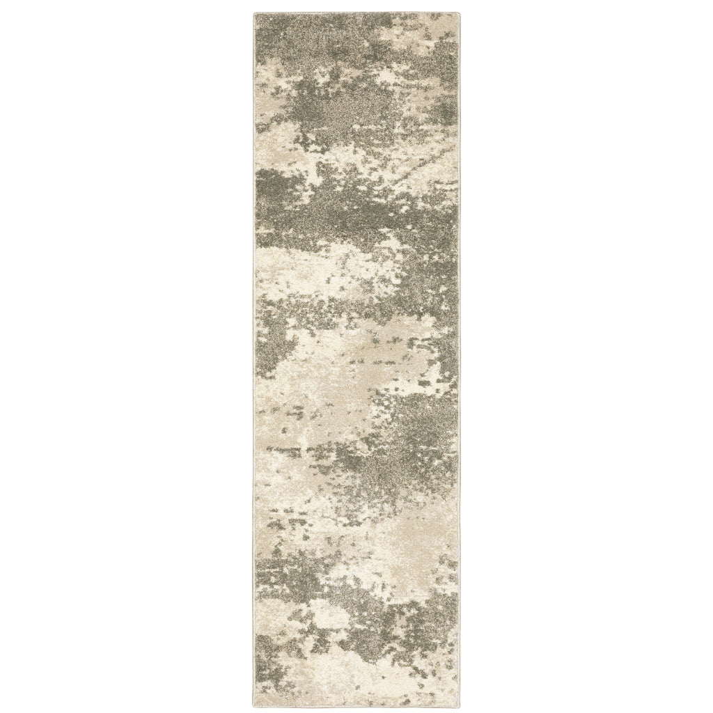 Oriental Weavers Carson 0734D Gray Rectangle Indoor Runner - Stain Resistant Abstract Rug-