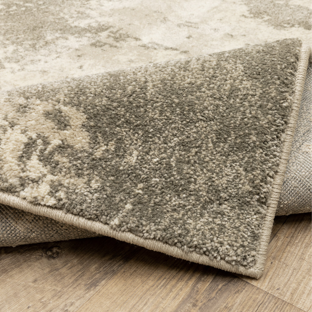 Oriental Weavers Carson 0734D Gray Rectangle Indoor Runner - Stain Resistant Abstract Rug-