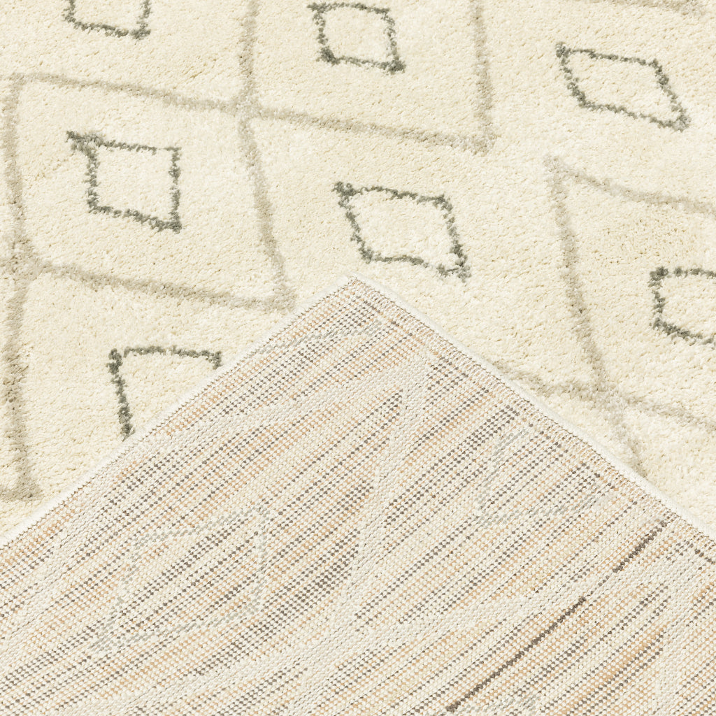 Oriental Weavers Carson 3943G Ivory Rectangle Indoor Runner - Stain Resistant Geometric Rug-