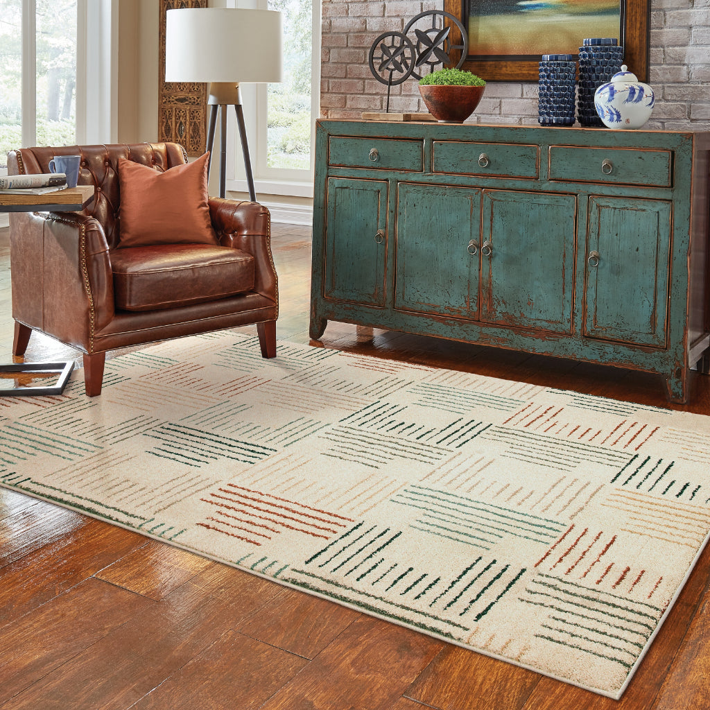 Oriental Weavers Carson 9663A Multicolor Rectangle Indoor Area Rug - Stain Resistant Geometric Rug-