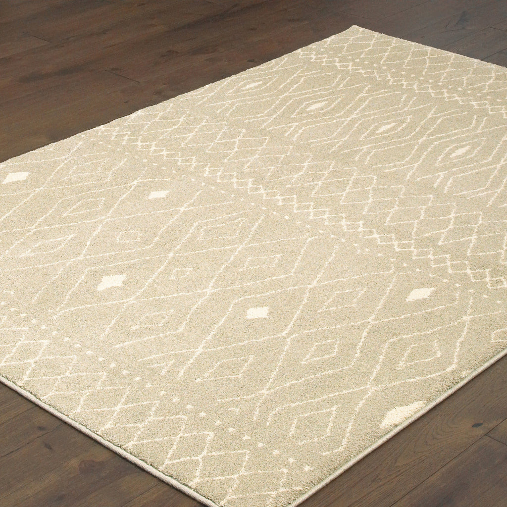 Oriental Weavers Carson 9665B Beige Rectangle Indoor Area Rug - Stain Resistant Geometric Rug-