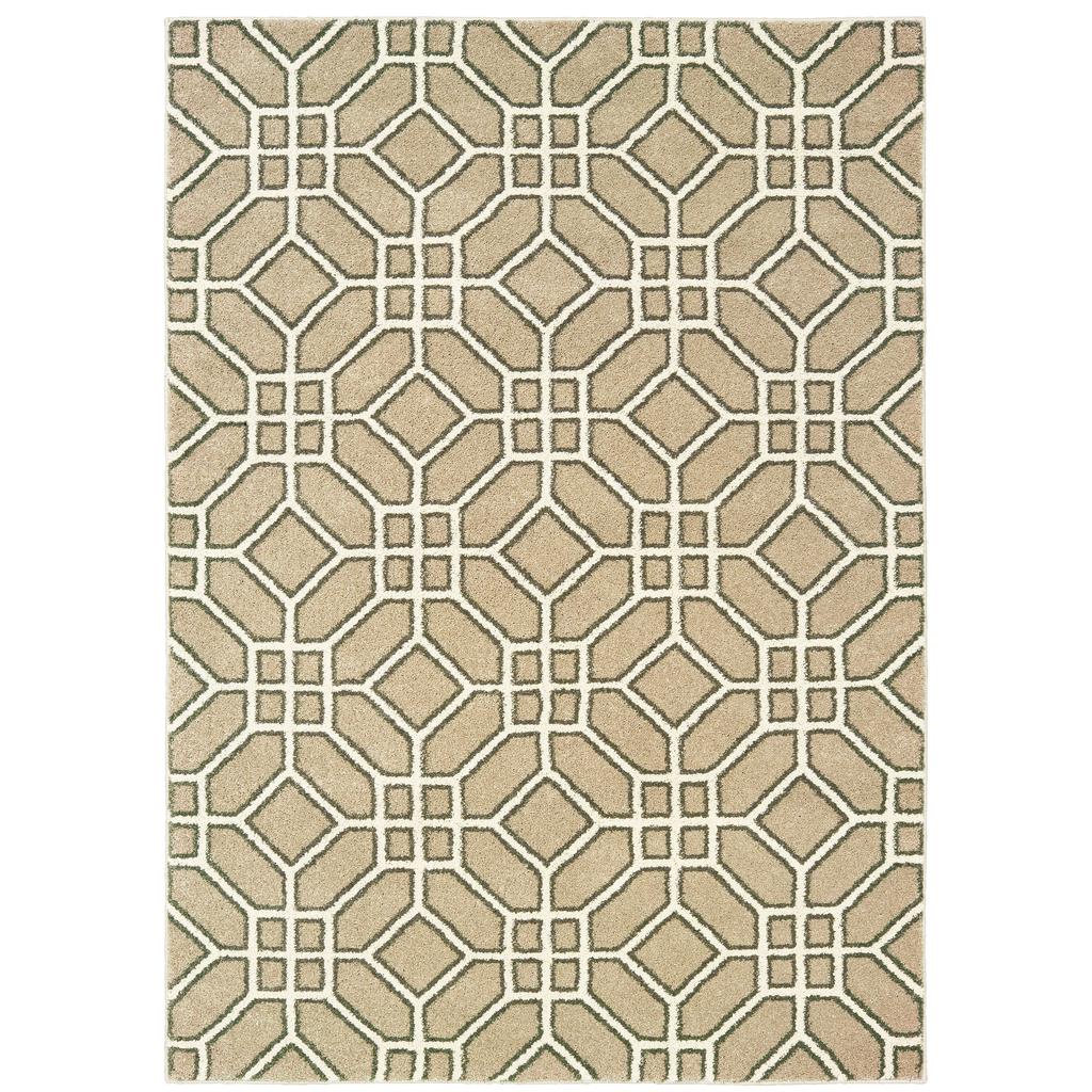 Oriental Weavers Carson 9669D Sand Rectangle Indoor Area Rug - Stain Resistant Geometric Rug-