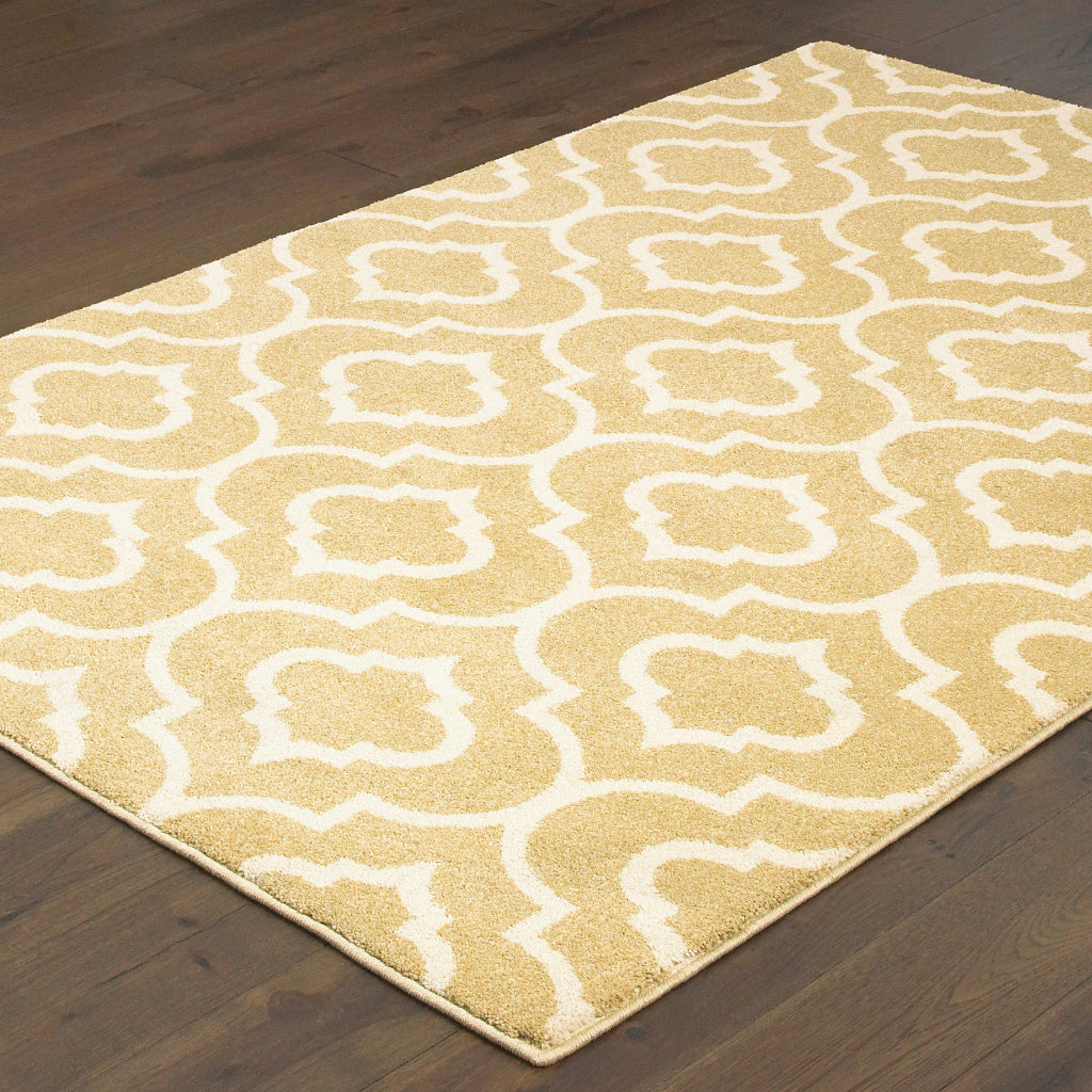Oriental Weavers Carson 9672E Gold Rectangle Indoor Area Rug - Stain Resistant Geometric Rug-