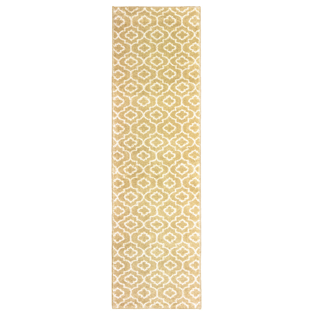 Oriental Weavers Carson 9672E Gold Rectangle Indoor Runner - Stain Resistant Geometric Rug-