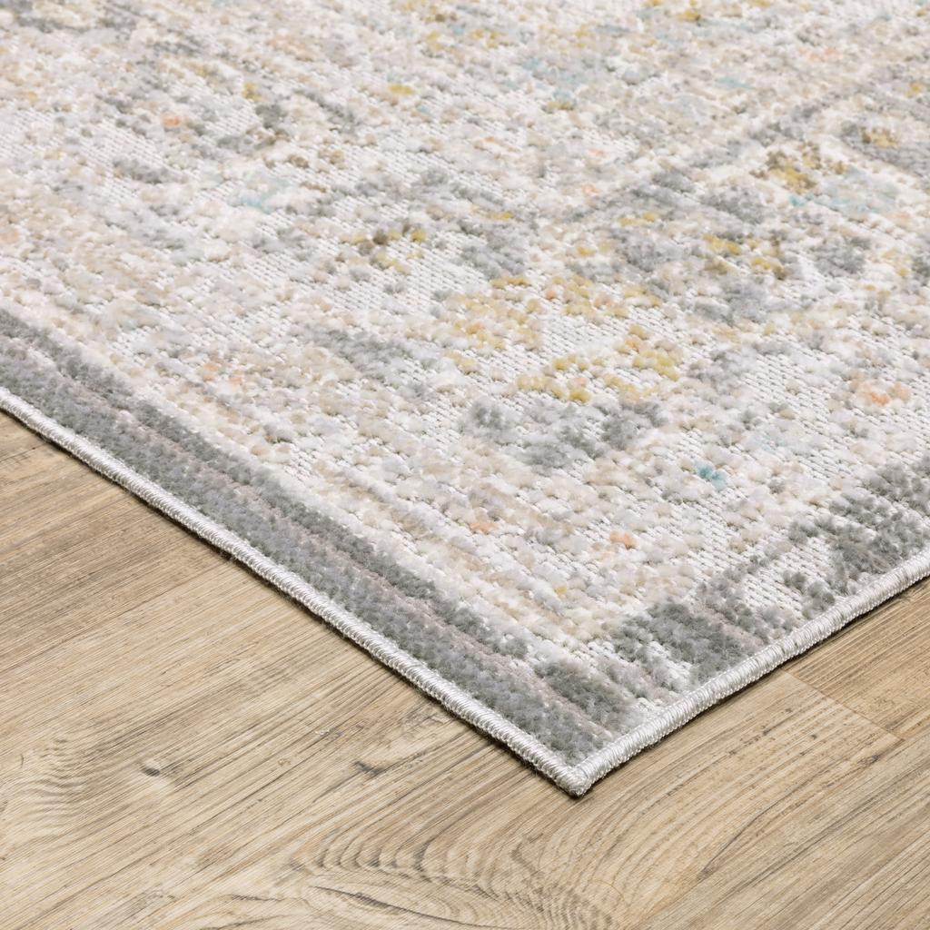 Oriental Weavers Cavett CAV02 Gray Rectangle Indoor Area Rug Medallion Pattern-