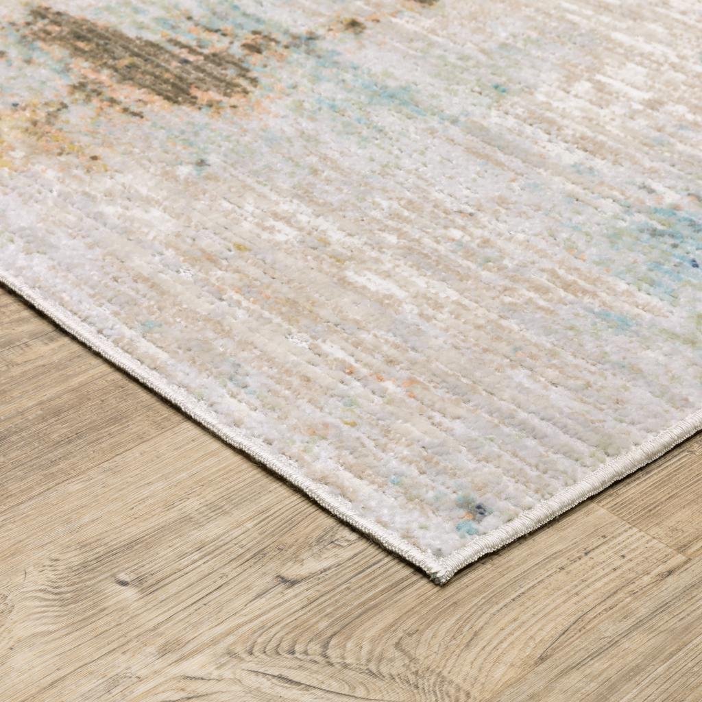 Oriental Weavers Cavett CAV03 Ivory Rectangle Indoor Runner Abstract Pattern-