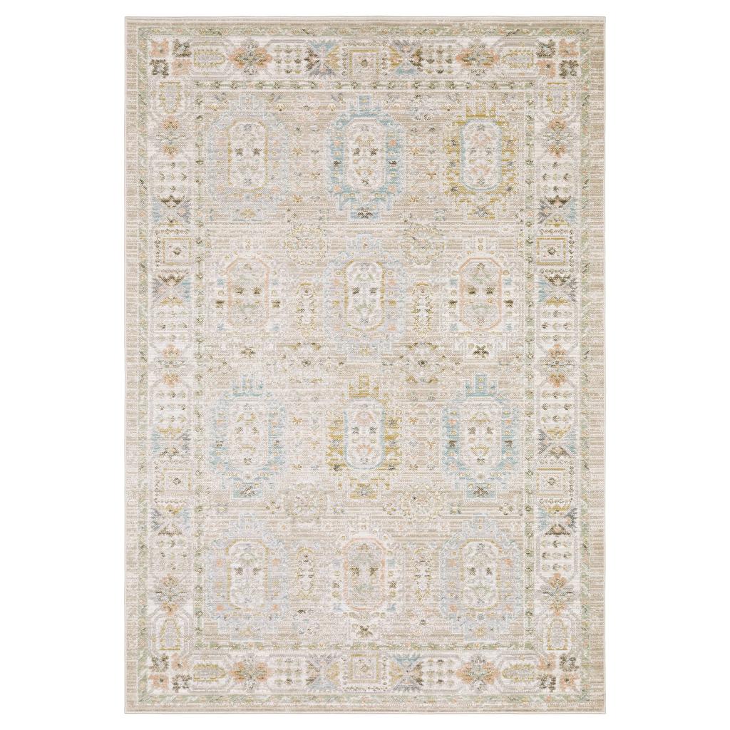 Oriental Weavers Cavett CAV04 Beige Rectangle Indoor Area Rug Oriental Pattern-