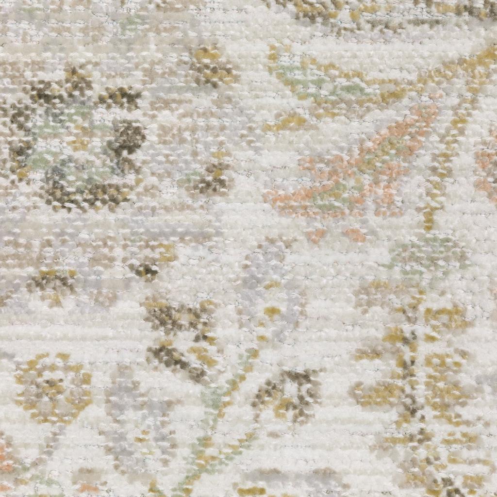 Oriental Weavers Cavett CAV05 Ivory Rectangle Indoor Runner Floral Pattern-