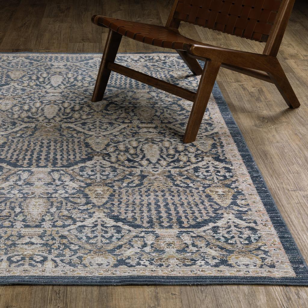 Oriental Weavers Cavett CAV06 Blue Rectangle Indoor Runner Oriental Pattern-