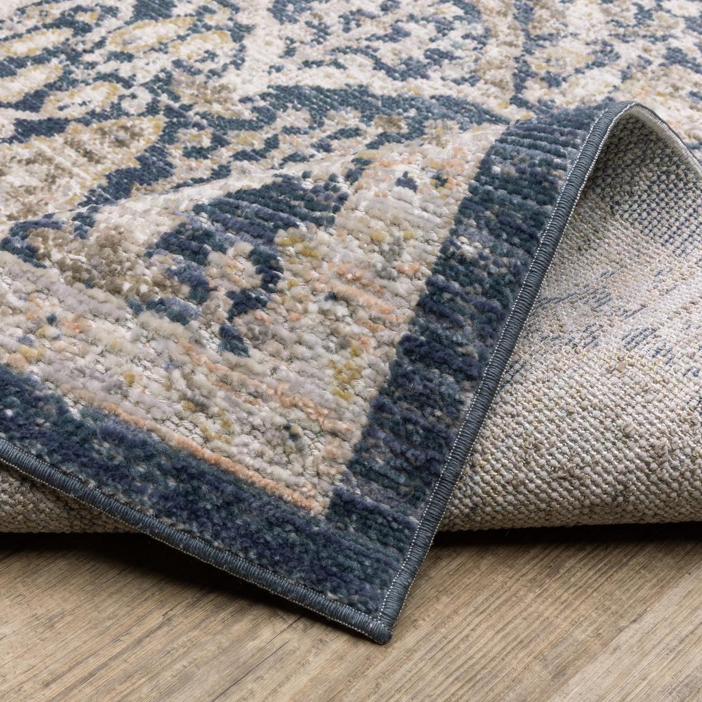 Oriental Weavers Cavett CAV06 Blue Rectangle Indoor Runner Oriental Pattern-