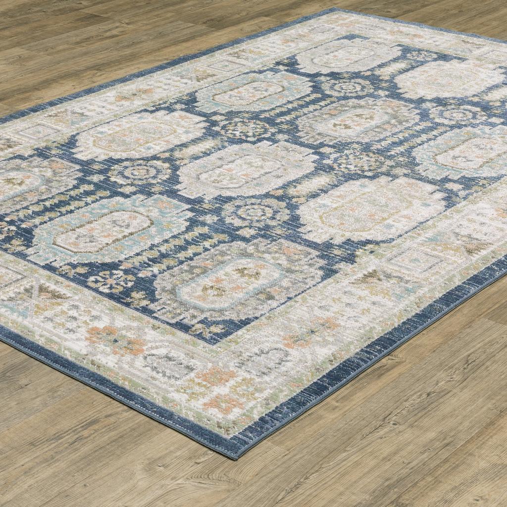Oriental Weavers Cavett CAV07 Blue Rectangle Indoor Area Rug Oriental Pattern-