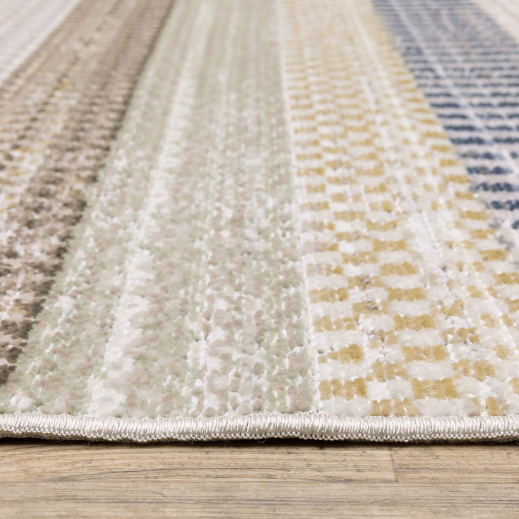 Oriental Weavers Cavett CAV08 Ivory Rectangle Indoor Area Rug Stripe Pattern-