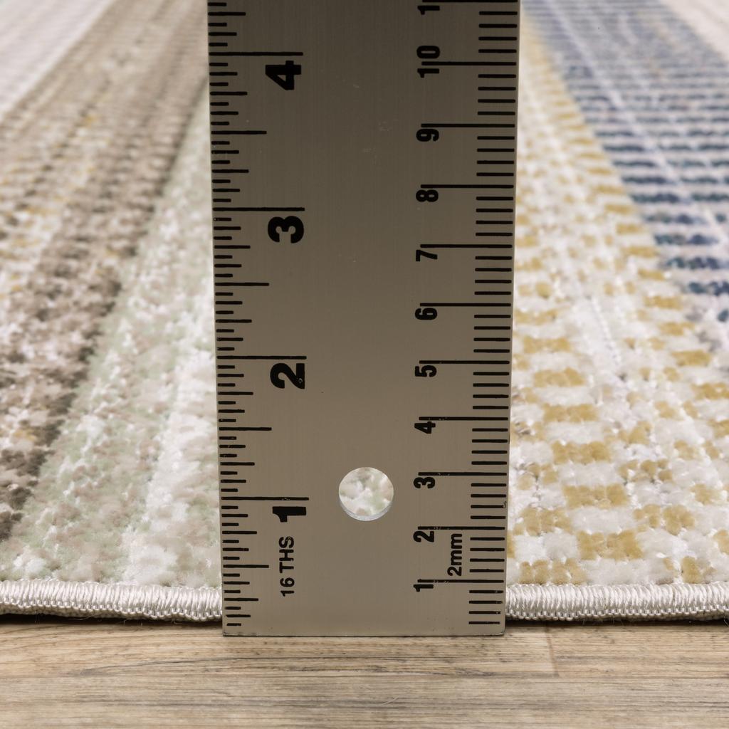 Oriental Weavers Cavett CAV08 Ivory Rectangle Indoor Area Rug Stripe Pattern-