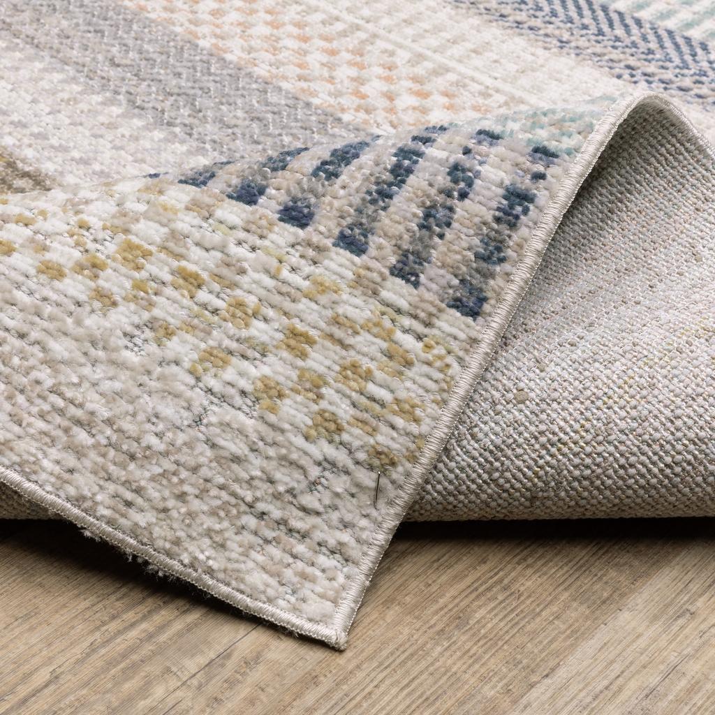 Oriental Weavers Cavett CAV08 Ivory Rectangle Indoor Runner Stripe Pattern-